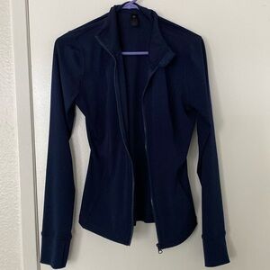 navy blue performance zip up